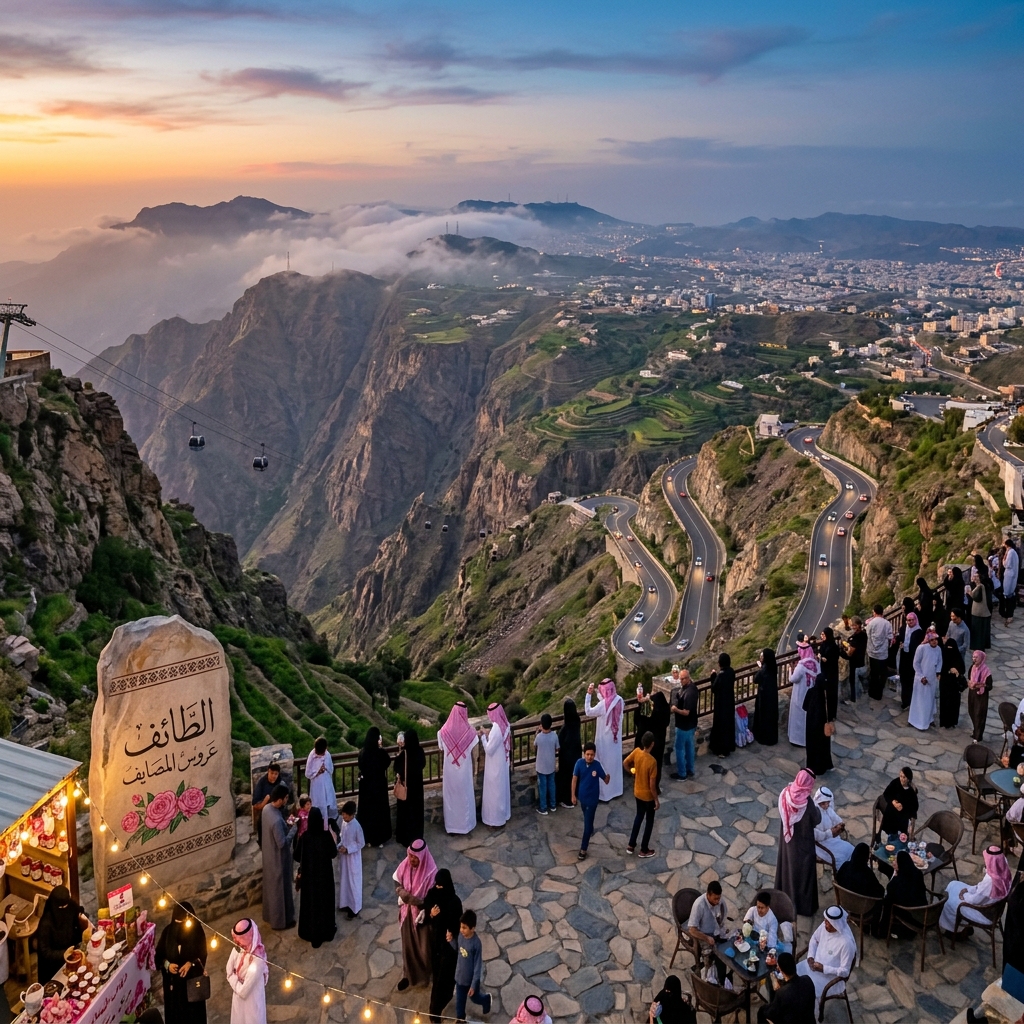 مدينة الطائف والطبيعة والجبال والمنتزهات